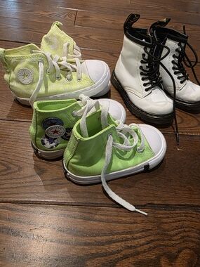 Converse Kids' Lime Green High-Top Sneakers Bundle
